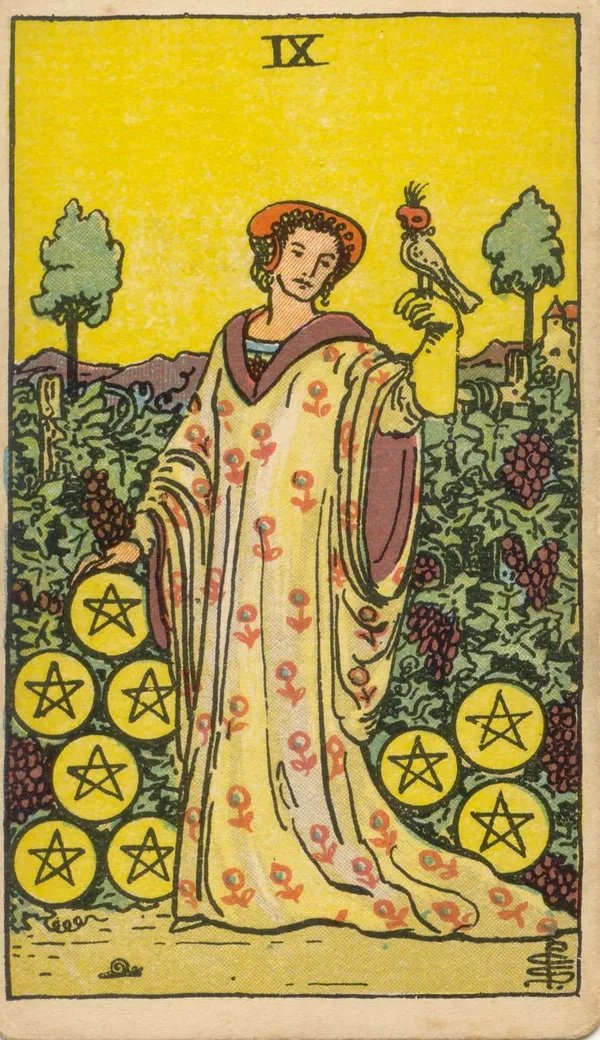 Nueve de Oros (ilustración de 1909)