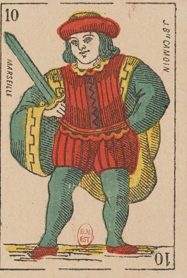 Sota de Espadas, baraja española de Camoin (h. 1870)